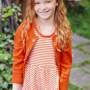Leichte Strickjacke Rippe rostorange