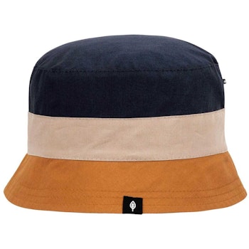 Kinder Fischerhut Block-Design indigo-braun