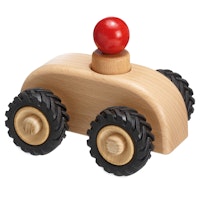 Micro Car natur mit Holzfigur 11 cm