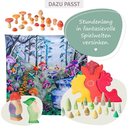 Holzfiguren Set 18 Teile Muschroom Grove