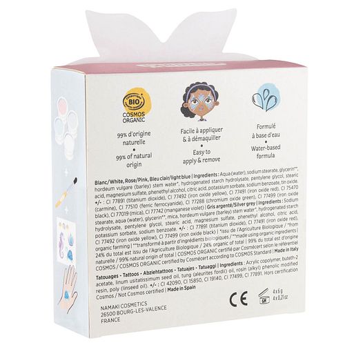 Bio Kinderschminke Meerjungfrau, 4 Farben + Tattoos