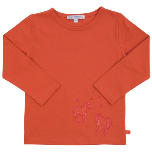 Langarmshirt mit Vogel Stickerei