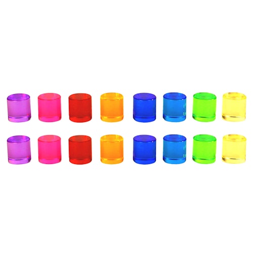 16 Lichtbauzylinder zum Spielen und Staunen
