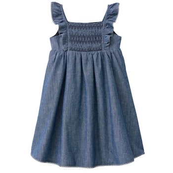 Elegantes Web-Kleid jeansblau melange