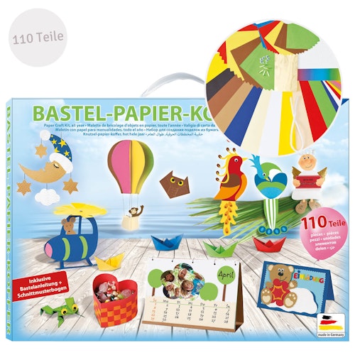 Bastelkoffer Papier universal - 110 Teile