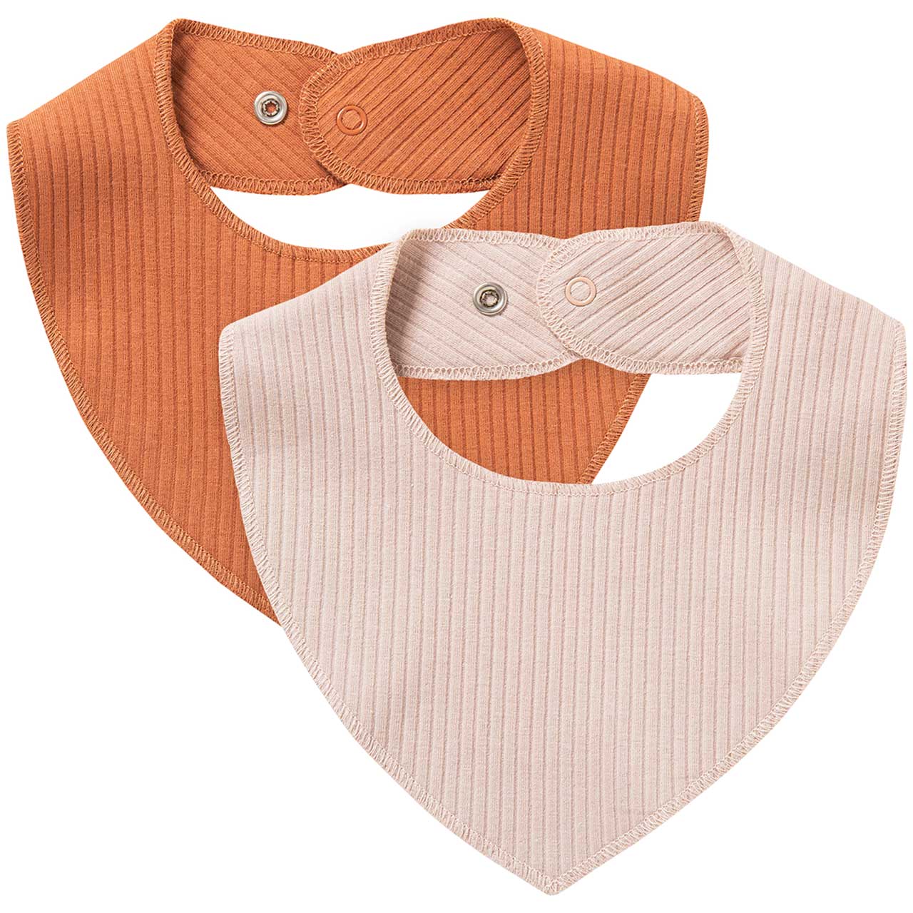 2er Pack Edles Ripp Dreiecktuch terra und rosa