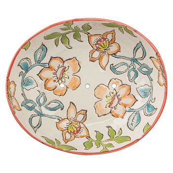 Ovale Seifenschale aus Keramik SUMMER orange