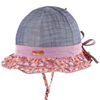 Sommermütze verstellbar beere jeans-blau Blumen