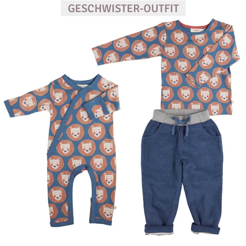 Baby Strampler mit Fußumschlag - Löwe