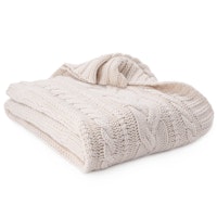 Edle Babydecke gestrickt natur Biobaumwolle 80 x 100 cm