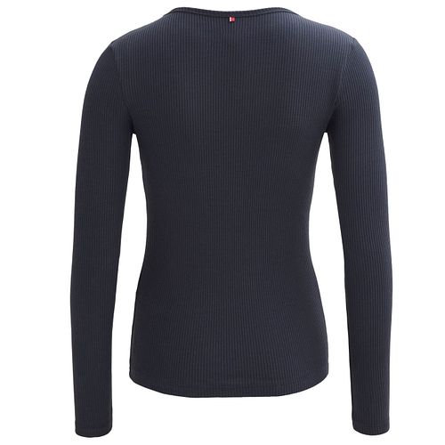 Damen Langarmshirt gerippt blau