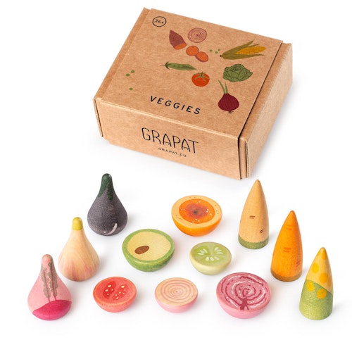 Veggies: 12 Gemüse Holzfiguren