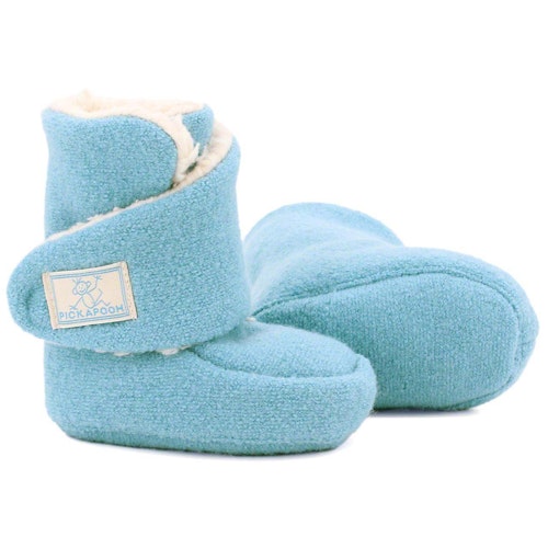 Gefütterte Hüttenschuhe mit Klettverschluss