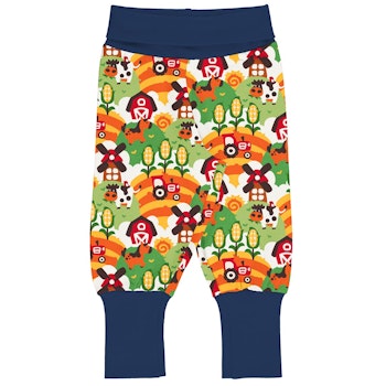 Mitwachsende Krabbelhose Bündchen Farm grün
