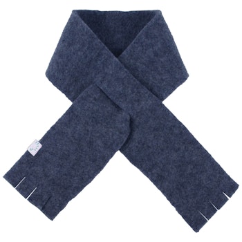 Warmer Wollfleece Steckschal dunkelblau 80cm