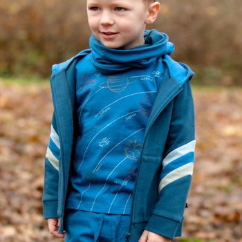 Sweatjacke Zipper Streifen dunkelblau