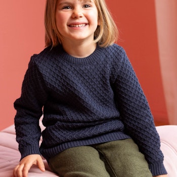 Pullover Zick-Zack Strickmuster indigo