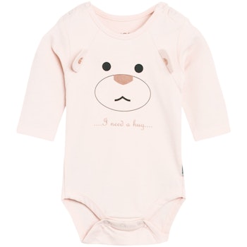 Body langarm Teddy apricot Öhrchen