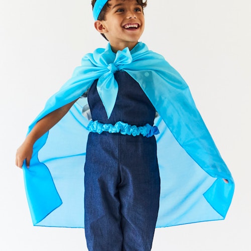 Spieltuch Seide Glockenblumen-blau mittel 89 x 89 cm