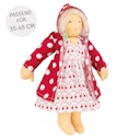 Vorschaubild Nanchen Puppenkleidung Tupfenmäntelchen, 38 cm Stoffpuppe