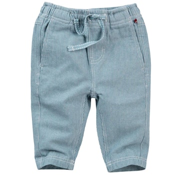 Lockere Baumwoll Hose jeansblau gestreift