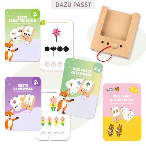 Was fehlt? Kartensatz mit der Maus ab 3-4 Jahren (ohne Lochkasten)
