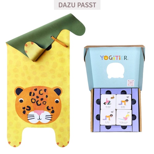 Kinder Yogamatte Luka der Leopard, 155 x 60 cm