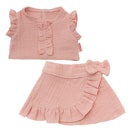 Vorschaubild Puppen Wickelrock mit Top 28-35cm rosa, Bio-Baumwolle