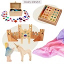 Vorschaubild Spieltuch Seide Blüte mittel 89 x 89 cm