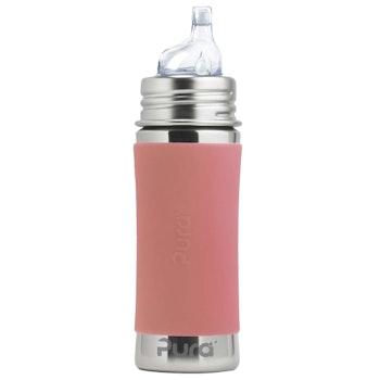 Pura kiki Edelstahl Trinklernflasche ab 6 M - altrosa