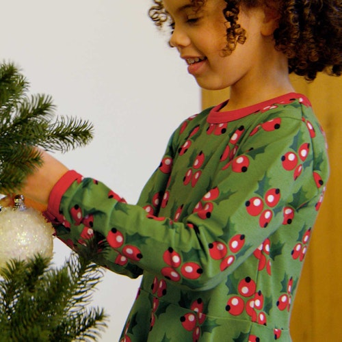 Langarm Flatterkleid Weihnachten