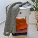 Vorschaubild Babydecke Merinowolle gestrickt grau