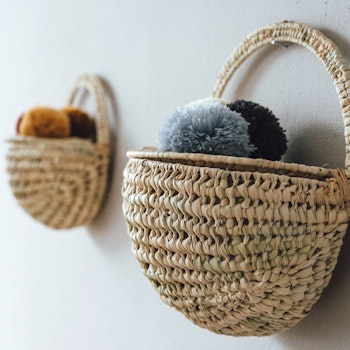 Mittlerer Hängekorb aus Palmblättern 28x24x14 cm