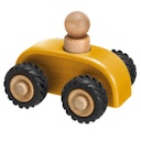 Vorschaubild Micro Car gelb mit Holzfigur 11 cm