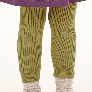 Warme Strickleggings grün melange