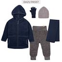 Vorschaubild Fleece Jacke aus Merinowolle Kapuze Reißverschluss wollweiss