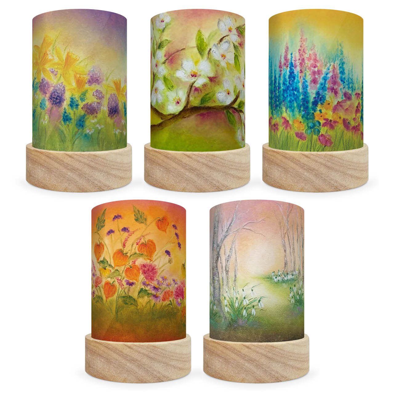 5 Lampenschirme für Toverlux Laterne Baukje Exler - Jahreszeiten