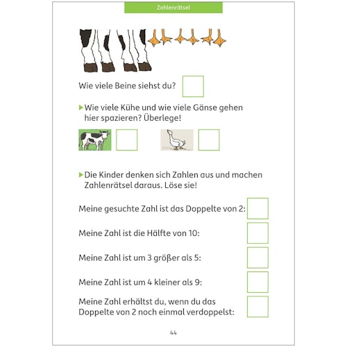 Mathe lernen 1. Klasse – Übungsheft „Auf dem Bauernhof“