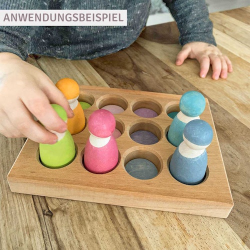 Regenbogen Sortierbrettchen Steckspiel ab 1 Jahr pastell (18x14x2 cm)