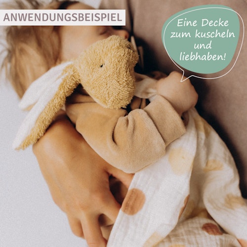 Schmusetuch aus Musselin mit Kopf Teddy