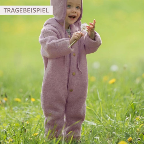 Merino Kapuzenoverall mit Arm- und Beinumschlägen