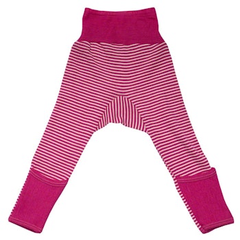 Wolle Seide Hose Bündchen rosa/pink gestreift