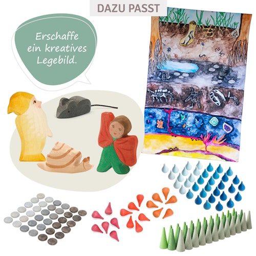 Spieltuch Bio-Baumwolle Unter der Erde 100 x 100 cm