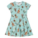 Vorschaubild Ausgestelltes Kurzarmkleid australische Tiere hellblau
