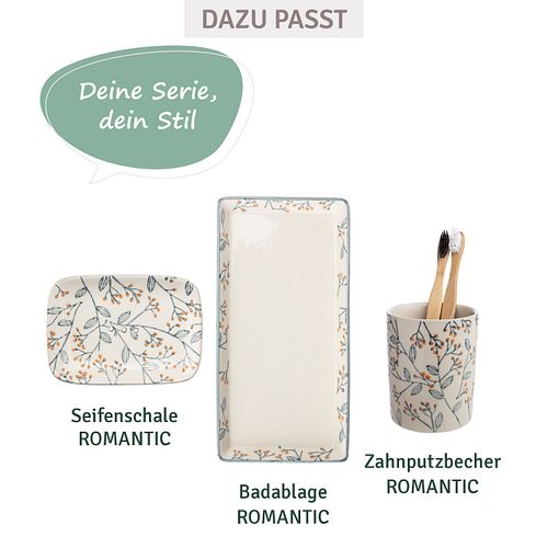 Seifenschale ROMANTIC rechteckig aus Keramik