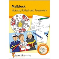 Malblock für Kinder ab 5 Jahre Polizei & Feuerwehr