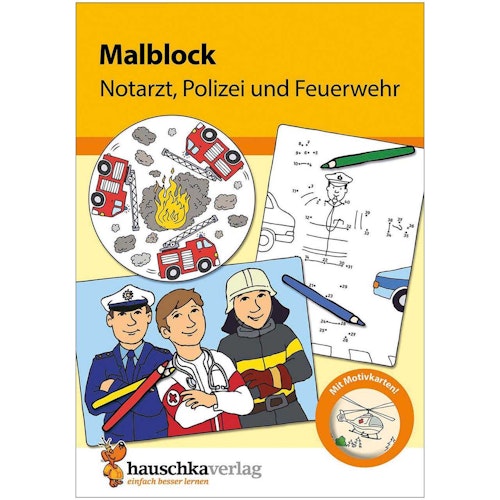 Malblock für Kinder ab 5 Jahre Polizei & Feuerwehr