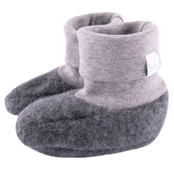 Warme Wollfleece Babyschuhe anthrazit