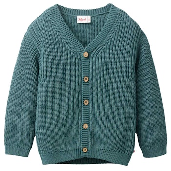 Cardigan Grobstrick Knopfleiste eukalyptus