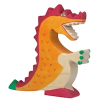 Drachen orange aus Holz 17 cm z.B. für die Ritterburg